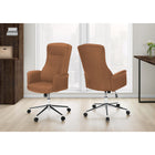 Monarch Specialties 7378 Ergonomic Leather-Look Office Chair - Brown-9