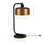 Hudson&Canal - Lampe de table Cadmus de 52,7 cm de haut avec abat-jour en métal - Bronze noirci/laiton/laiton-Dimensions du produit : 12" L x 8" l x 20" H