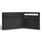 Champs Iconic Leather Top Wing Wallet - Black/Black-2 slot pockets