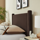 Modway Rael Performance Velvet Twin Platform Bed - Chocolate Brown-Padded Headboard and Footboard