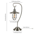 Hudson&Canal - Lampe de table nautique Bay de 56 cm de haut avec abat-jour en verre et métal - Nickel brossé/transparent-Comprend un cordon de 6 pieds avec interrupteur à bascule
