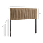 Modway Eloise Stain-Resistant Performance Velvet Queen Headboard - Taupe-Elegant Ruched Detail