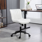 HOMCOM Armless 360-Degree Swivel Computer Desk Chair - Cream White-Tilt function enables smooth rocking for increased relaxation