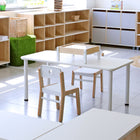 Beleduc Santino Rectangular Classroom Table - 120 L x 60 W cm - White-Kid-friendly design with rounded corners