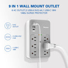 ShoppingAll Huntkey Multi Plug Outlet Extender Surge Protector Splitter with 6 Outlets and 3 USB Ports-Helps protect electronics from power surges and everyday voltage fluctuations