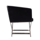 Manhattan Comfort Hollywood 25.6" Contemporary Faux Leather Upholstered Accent Chair - Black and Polished Chrome - 2 Pack-Weight Capacity: 300 Lbs. Seat Height: 18.3" Arm Frame Length: 26.18