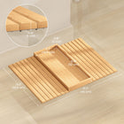 HOMCOM - Plateau d’accoudoir de canapé pliable en bambou pour boissons - bois naturel-Fabriqué à partir de bambou 100 % naturel, ajoutant une touche élégante à la décoration 