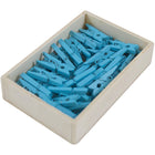 JAM Paper Wood Clip Clothes Pins - Small - 7/8" - Blue - 50 Pack-Quantity: 50 per pack