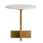 Modway Tarin Acacia Wood and Marble Side Table - Natural-Marble Table Top