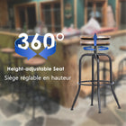 Homy Casa Counter/Bar Stool Adjutable Height Swivel - Natural - 2 Pack-Sturdy and durable black metal frame