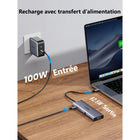 UGREEN - Hub USB-C Revodok 10 en 1 pour deux écrans-Prise audio et support pour cartes mémoire : Le port AUX 3,5 mm offre une sortie audio, mais ne prend pas en charge les microphones. Les fentes pour cartes SD et TF peuvent être utilisées en même temps, avec des vitesses de transfert d’environ 90 Mo/s.