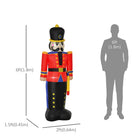 HOMCOM 6' Lit Inflatable Standing Nutcracker Soldier Christmas Yard Decoration-Comes with all necessary hardware and accessories