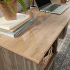 Sauder Sonnet Springs L-Desk - Pebble Pine-Open cubby shelf for additional storage