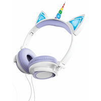 Art+Sound Unicorn Wired Headphones with LED Lights - Purple-3.5mm (0.13 in.) audio jack