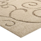 Modway - Jubilant Hag de vigne défilante en plein essor Tapis de 5 pi l x 8 pi L - Crème et beige-Résistant aux taches / Facile à nettoyer