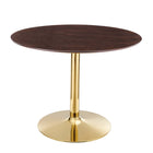 Modway Verne 40" Dining Table - Gold Cherry Walnut-Modern Dining Table