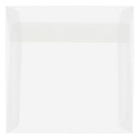 JAM Paper - Enveloppes d'invitation carrées en vélin translucide - 7,5 po x 7,5 po - Transparent - paquet de 25 (81981)-Clair