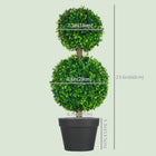 HOMCOM 23.6" Artificial Boxwood Topiary Tree - Green - 2 Pack-Features a nursery pot with cement soil and small stones 