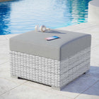 Modway Convene Outdoor Patio Ottoman - Light Grey-Powder-Coated Aluminum Frame