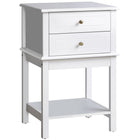 HOMCOM Modern 15.75" Nightstand - White-Modern style highlights your home décor