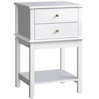 HOMCOM Modern 15.75" Nightstand - White-Modern style highlights your home décor