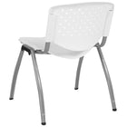 Flash Furniture - Chaise empilable en plastique série Hercule, capacité de 881 lb, structure en titane, blanc (RUTF01AWH)-Siège et dossier en plastique blanc