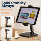 ShoppingAll Fully Adjustable Portable Tablet Stand for 4.7"-13" Phone/Tablet - Black-6