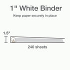 Cardinal XtraLife ClearVue Locking D-Ring Binder, White, 1”-Back-mounted locking Slant-D rings with GelTab triggers hold 25% more sheets than standard round rings