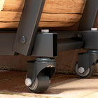 Outsunny - Porte-bûches extérieur 31 po- Porte-bûches en métal robuste-Équipé de quatre roulettes pivotantes (dont deux avec freins) pour la mobilité 