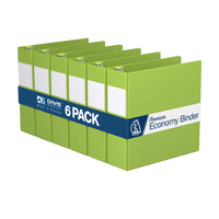 Davis Group Super économie, Reliure à anneaux en “D” inclinés 3 po, paquet de 6 –  Vert Lime-3 Reliure À Anneaux