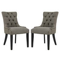 Modway Regent Fabric Dining Side Chair - Granite - 2 Pack-Solid Wood Frame