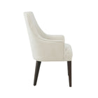 Manhattan Comfort - Lot de 2 fauteuils de salle à manger modernes Beever 24 po en chenille crème-Hauteur d’assise : 53,6 cm