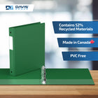 Davis Group Premium Economy Binder - Round Ring - 1" - Green - 6 Pack-Ideal for Conferences, Reference, Colleges & Universities