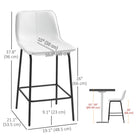 HOMCOM - Tabourets de bar rembourrés en microfibre - blanc crème - paquet de 2-Le repose-pieds inférieur empêche les jambes de pendre 
