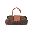 Karla Hanson® - Sac à provisions pliable Millie pour femmes, motif rose, rabat en similicuir brun-Pochette à glissière à l'intérieur