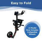 Journey UPWalker Premium Lite Upright Mobility Walker - Black-Designed to roll more comfortably over bumps, thresholds, and uneven surfaces