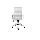 Plata Import Toni High Back Office Chair, White (LS-3010-WHITE)-Polyurethane Coating