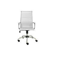 Plata Import Toni High Back Office Chair, White (LS-3010-WHITE)-Polyurethane Coating