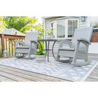Suncast Rocking Chair with Storage - Dove Grey-Convenient built-in storage provides space for cushions and outdoor accessories.