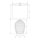 Monarch Specialties 17" H Contemporary Table Lamp - Grey Ceramic / Ivory / Cream Shade-Designed with a user-friendly on/off turn knob for up to a 60W standard bulb (not included), this lamp ensures easy operation, allowing you to effortlessly illuminate your space