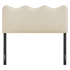 Modway Athena Striped Fabric Upholstered Full Size Headboard - Oatmeal Stripe-Assembly Required