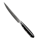 Minimal 4-Pieces Damascus Black G10 Steak Knife Set, Service for 4-Ultra-sharp cutting edge of 12° degree each side
