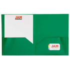 JAM Paper Two-Pocket POP Plastic School Folders - Green - 6 Pack-Quantity: 6 Folders per Pack | One for each subject & project