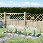 Outsunny - Serre tunnel mini en plastique 11,5 pi L x 3 pi l x 2,6 pi H avec structure en acier et portes zippées- Idéale pour prolonger la saison de croissance des plantes et les protéger des intempéries extrêmes  
