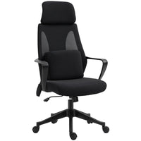 Vinsetto Swivel Massage Office Chair with Lumbar Cushion, USB and Adjustable Headrest-Adjustable seat height and headrest fits your body well