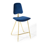 Modway Ponder Performance Velvet Bar Stool - Navy-Performance Velvet Polyester Upholstery
