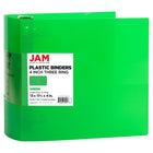 JAM Paper Plastic 4" 3-Ring Binder - Green-Colour: Red, Green, Blue & Orange | Be stylish and organized with colourful binders.