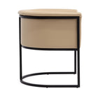 Manhattan Comfort - Chaise de salle à manger Cosmopolitan 24 po style milieu du siècle, revêtement en similicuir, coloris beige et noir-Capacité de poids 136 kg