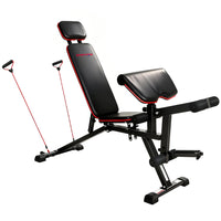 Soozier Adjustable Weight Bench with Wheels-This three-in-one station enables full-body workouts for a cost-effective home gym