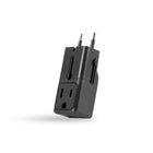 LOGiiX World Traveler Lite Classic - Black-Ultra-portable travel adapter for convenient charging while traveling